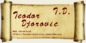 Teodor Đorović vizit kartica